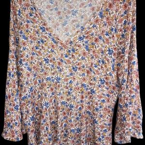 Rachel Zoe Multicolor Floral V-Neck Blouse